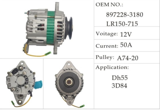 12V 50A A74-20 Generator Doosan DH55 4JB1 897228-3180 LR15-715